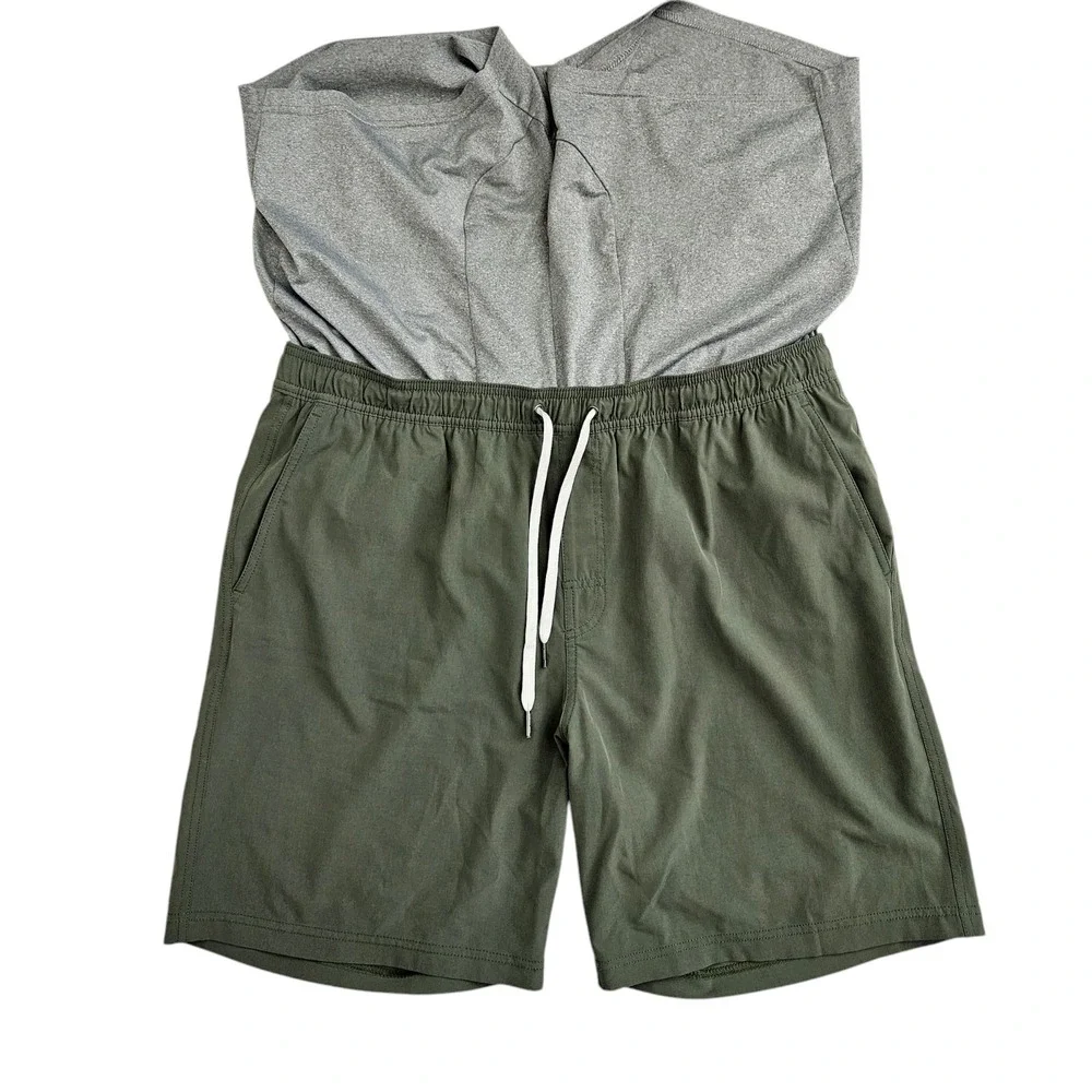 Fair Harbor Mens 2XL Anchor Boardshorts Green Lined Swim Trunk Drawstring Shorts